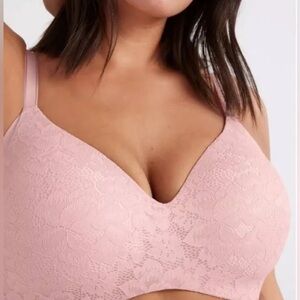 Knix Lace Wingwoman Contour Bra Rose Water Wireless Size 6+